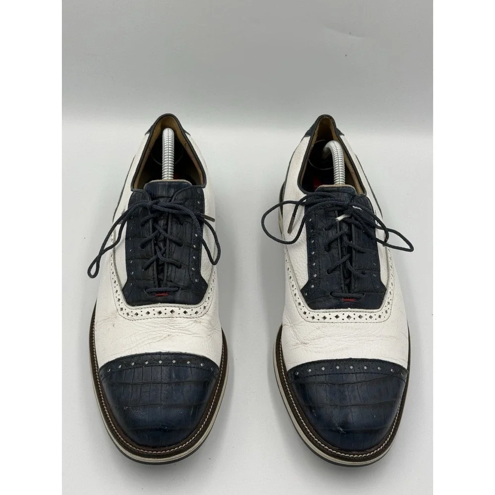 Foot Joy Premiere Dry Joys Golf Shoes Size 10M White/Blue Versatrax Soles